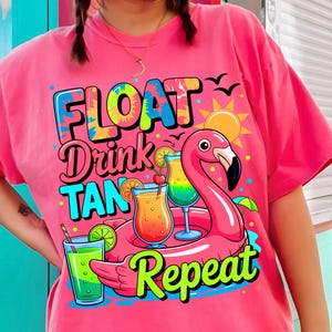 Float Drink Tan Repeat png, rivier png, strand png, meer, zomer png, dag drinken png, sublimatieontwerp, digitale download, sublimatie png