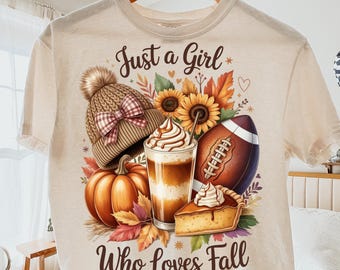 Just A Girl Who Loves Fall Png, Autumn Png, Fall png, Sublimation Design, T-Shirt Design, Cozy season png Sublimation