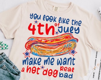 You Look Like the 4th of July PNG, Retro America Hot dog Png, Brushstroke 4th July Png, USA Png, Fourth of July Png, Independence Day Png