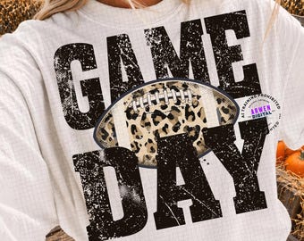 Grunge Game Day Football PNG, Touchdown Sublimation (Digital Download)