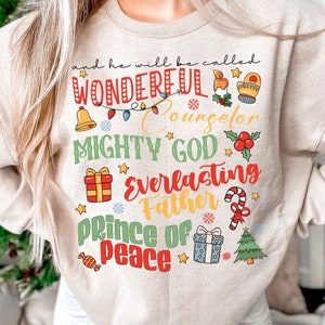 And He will be called - Isaiah 9:6 retro png, Retro Christmas Png, Christmas Family, Trendy Christmas png Christian, Christmas bible png