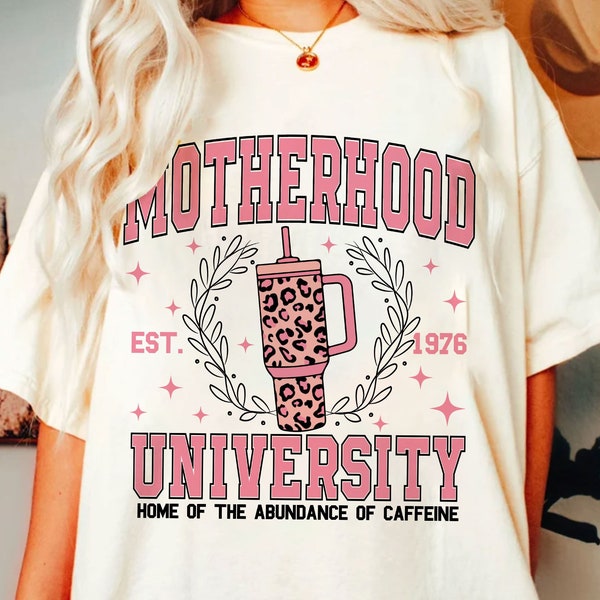 Motherhood University PNG, Funny Sublimation,  funny mama png, Preppy Ice Coffee Mama, Sublimation, smart, funny, mama, mom, mothers day