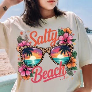 Playa Salada (Png), Diseño de Sublimación, Flores Tropicales (Png), Verano Colorido (Png), Diseño de Camiseta (Png), Descarga Digital (Png), DTF