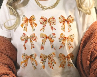 Retro Fall Pumpkin Bow Png, Fall Coquette Bow PNG, Fall Shirt Png, Autumn Pumpkin Png, Autumn Sublimation Design Fall PNG Fall Autumn Shirt