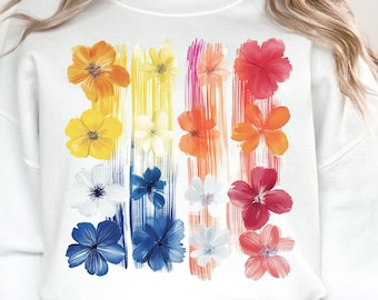 Spring Wildflowers png, Floral Brushstrokes Design, Spring Flowers, Summer png,  Digital Download | PNG File | Sublimation and DTF Design