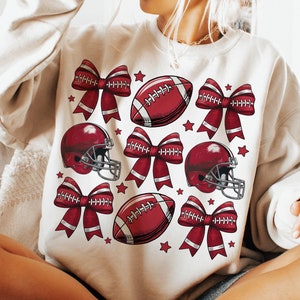 Coquette Football PNG, K City Football PNG Football, Game Day, Football Girly, Football Season, Red Team Football and Bow Clipart
