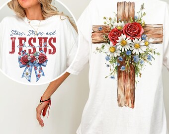 Stars and stripes and Jesus Christ Png, 4th of July png, christian religious faith, Red white blue USA 4th July, Independence patriotic