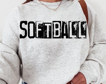 Softball Retro Grunge Design | Sublimation Download | Digital PNG File  Softball Mama Design | Retro Typewriter | Vintage Distressed