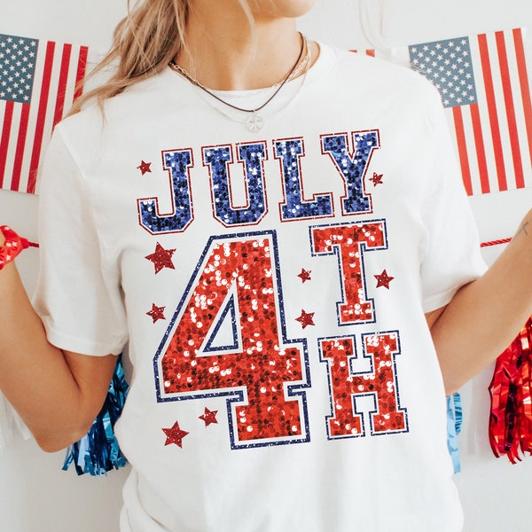 July 4th faux Glitter PNG, 4th July PNG, 4th of July Png, Retro Png, American Patriotic Png, Varsity Png, Fourth of July, Trendy USA