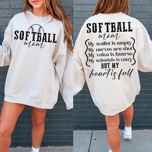 Softball Mom Wallet is Empty Heart is Full Shirt, Softball mom svg, Softball mother svg, PNG Digital Download
