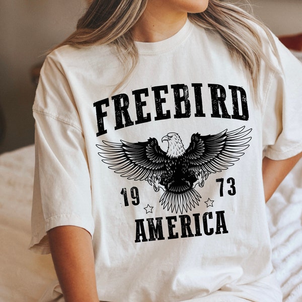 free bird america svg, eagle svg, diseños de camiseta de rock & roll, archivos de corte de banda de rock sureño clásico, archivos de corte cricut / silueta