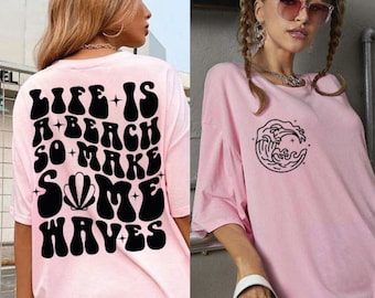 Lifes a beach make some waves SVG Retro Sublimations,  Vintage Sublimations, Png, Clipart, Shirt Design Sublimation Downloads