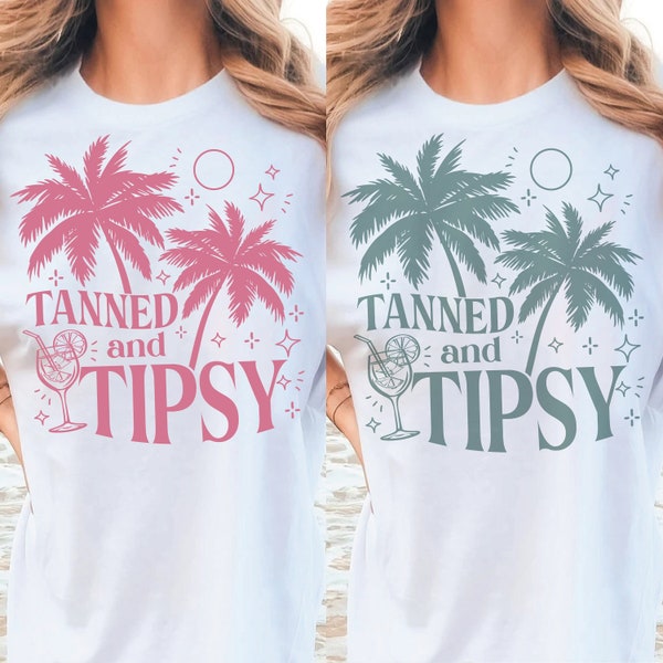Tanned and Tipsy SVG PNG Beach summer Svg Beach shirt Png Summer vibe Svg Beach vibes Vacation svg Beach CutFile Summer Sublimation ORIGINAL