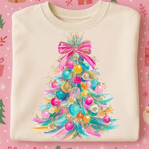 Colorful Coquette Glitter Christmas Ornament Png, Merry Christmas Design, Bright Color Christmas Coquette Bow, Brushstroke Christmas Png