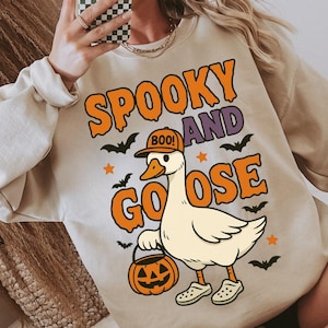 Halloween Goose Trick or Treat PNG, Halloween Silly Goose Clipart, Boy Halloween Goose PNG, Halloween Boy Shirt png, Kids Halloween, Pumpkin