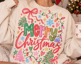 Christmas Coquette Sublimation Png, Preppy Merry Christmas Png, Merry and bright png, Christmas Shirt Png, Xmas png, Bow Christmas Tree Png