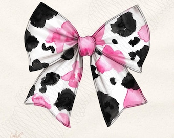 Fiocco da civetta con stampa mucca rosa png Design clipart da civetta di tendenza png retrò mamma png fiocco rosa png estetico png disegni di magliette western png