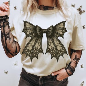 Halloween Bat Gothic Coquette bow png, retro halloween png, trending png, Gothic png, black bow png, soft girl png, Gothic png, Bat png
