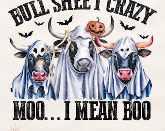 Bull Sheet PNG, Halloween Png, Bull Png, Ghost Cows Png, Funny Cow Png, Fall Png, Cow Lover Png, Spooky Season Png, Instant Download