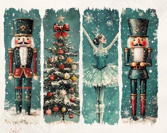 Retro Nutcracker Christmas PNG, Preppy Christmas Png, Holiday Vibes Png, Nutcracker Ballet Png, Christmas Tree, Christmas Png, Sublimation