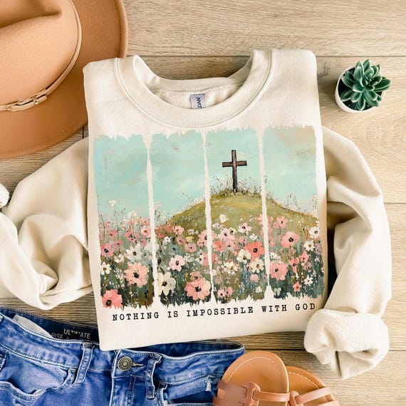 Christian Brushstroke PNG Inspirational Sublimation Designs Bible Verse Tshirt Designs Spring PNG Watercolor Wildflower DTF Designs Trendy