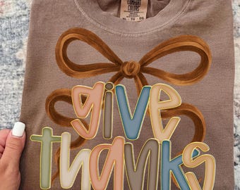 Give Thanks Png, Floral Fall Coquette Png, Preppy Thanksgiving Png, Thankful Coquette Png, Brushstroke Png, Trendy Fall Bow Png