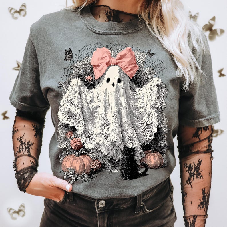 Cute Pink Lace Ghost Png, Boo in Boojee, Halloween Boo Lace Bow Png ...