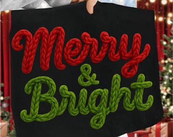 Filato finto allegro e luminoso per Natale PNG, fiocco leopardato, scritto a mano, filato finto allegro PNG, filato finto di tendenza PNG, sublimazione