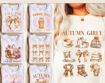 Fall Coquette Bundle png, Coquette Bow Halloween png, Halloween png, Coquette Halloween png, Spooky Season png, Gothic png, Sublimation