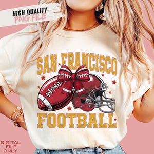 San Francisco Football png, Coquette Football PNG, Football PNG, Football Team PNG, Football Sweatshirt, Football Digital Red Team Football