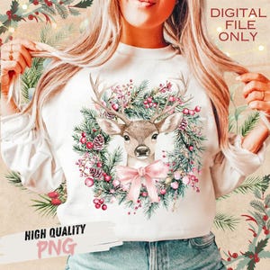 Coquette Reindeer,Christmas png,Christmas designs,Pink Christmas png,Christmas sublimation,Retro Holidays png,Holiday vibes png,Girly