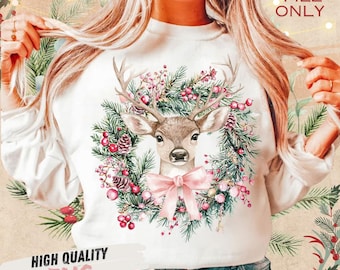 Coquette Reindeer,Christmas png,Christmas designs,Pink Christmas png,Christmas sublimation,Retro Holidays png,Holiday vibes png,Girly
