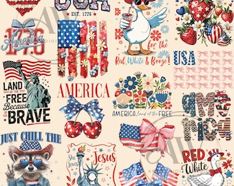 Popular 4Th Of July Png Bundle, Fourth of July Sublimation Png Bundle, Retro USA Png, Independence Day Png Bundle, 4Th Of July T Shirt