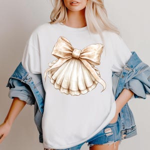 Beige Muschel Bogen PNG Strand PNG Sommer PNG Küsten Girly Ocean Print Sublimationsgrafik Clipart, Sommer girly Bogen png, beliebt jetzt Sommer Bild 3