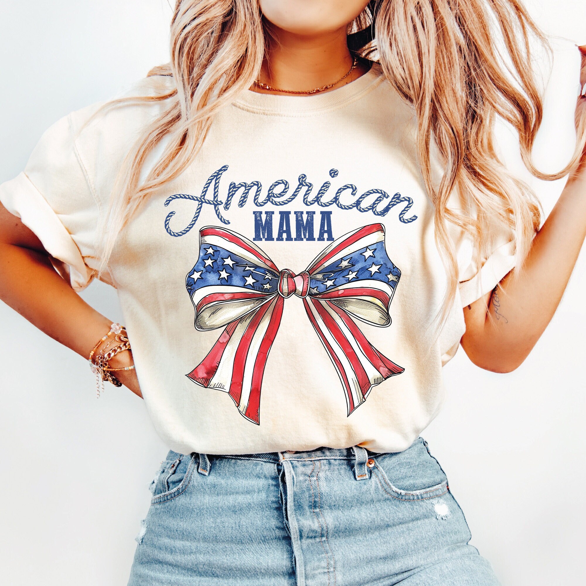 American Mama Coquette PNG, 4th of July Png, Fourth of July Bows Png ...