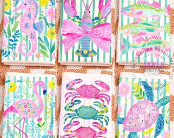 Coastal Summer PNG Bundle: Summer Vibes Png, Beach Life Png, Sardines Lobster Crab Seahorse Sea Turtle Flamingo Designs