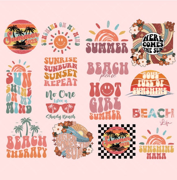 Retro Summer PNG Bundle, Beach Sublimation, Groovy Summer Png, Retro Beach Png, Vacation Png, Hello Summer Png,Summer Vibes,Boho Sublimation