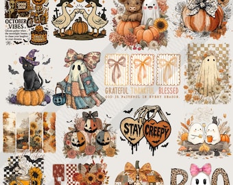Retro Fall Autumn Png Bundle, Fall shirt png, Fall Coquette png, Autumn png, Trendy Fall, Thanksgiving png, Autumn Sublimation Design Bundle
