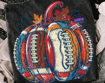 Football Fall Pumpkin Png,  Football Mama Png Vintage Cozy Fall Shirt Design, Game Day Season Png, Fall Autumn Sublimation Design