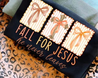 Bågekors fall Jesus, falla för Jesus han lämnar aldrig, retro höstbibel png, höstkorsbåge png, höstkristen png, höst Jesus skjortdesign