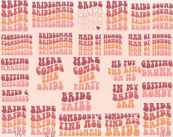 Retro brud svg | Möhippa | Möhippa-tröja | Brudteam Svg | Brudtärnor | Möhippa | brud och babe | bröllop | svg/png/dxf