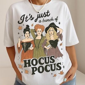 Det är bara ett gäng Hokus Pokus PNG, Retro Halloween-häxa Clipart, Roliga Spooky Sisters Digital Nedladdning, Hösthäxa PNG Trendig Halloween