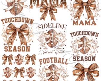 Coquette Football Png, Football Bow Png, Football Mom Png, Football Png, Game Day, Fall Football Png, Football Season Png, Sports Png