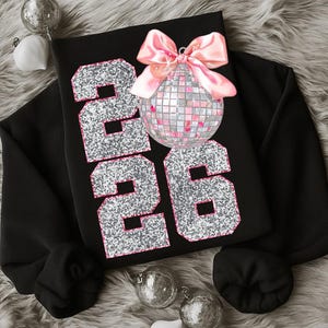 Pink Coquette New Year 2026 Png, Retro New Years Png, Disco Ball Png, New Year New Me PNG, 12 New Chapters, Hello 2026 PNG, Coquette Bow