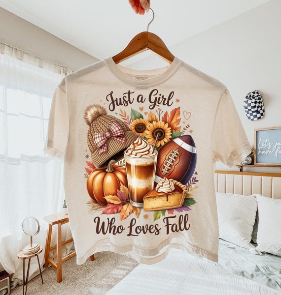 Just A Girl Who Loves Fall Png, Autumn Png, Fall png, Sublimation Design, T-Shirt Design, Cozy season png Sublimation