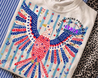 Eagle PNG, Preppy Stripes, Retro Brushstroke, Anniversary PNG 4th of July Sublimation, Patriotic Eagle Png, Shirt Design 4th Of July Eagle