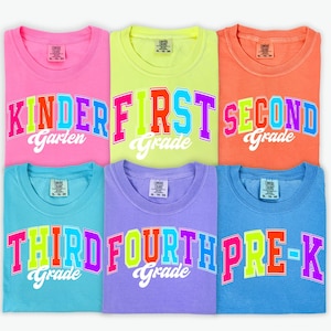 Retro Back to School PNG Neon trendy Bundle, Coquette Kindergarten Pre-K 1st 2nd 3rd 4th Grade Png, Girly Pink Bow, Hand Drawn,Colorful