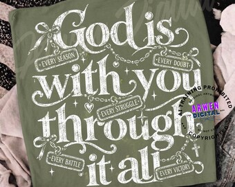 Gott (christliches PNG), inspirierender Bibelvers, ästhetisches Zitat zum Thema „Jesus Christus liebt dich“, T-Shirt-Sublimationsdesign