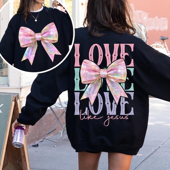 Retro Love like Jesus Coquette Png, Coquette Heart Bow png, Coquette Valentine Png, valentine png, Valentine Png, Jesus valentine png