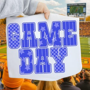 Gameday PNG, Retro Football png, Football Mom png, Football Shirt Png, Blue Football shirt sublimation, Game Day Digital Download, Team Blue